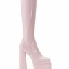 Shoes * | Azalea Wang Maxine Chunky Platform Boot With 4 Way Stretch In Pink