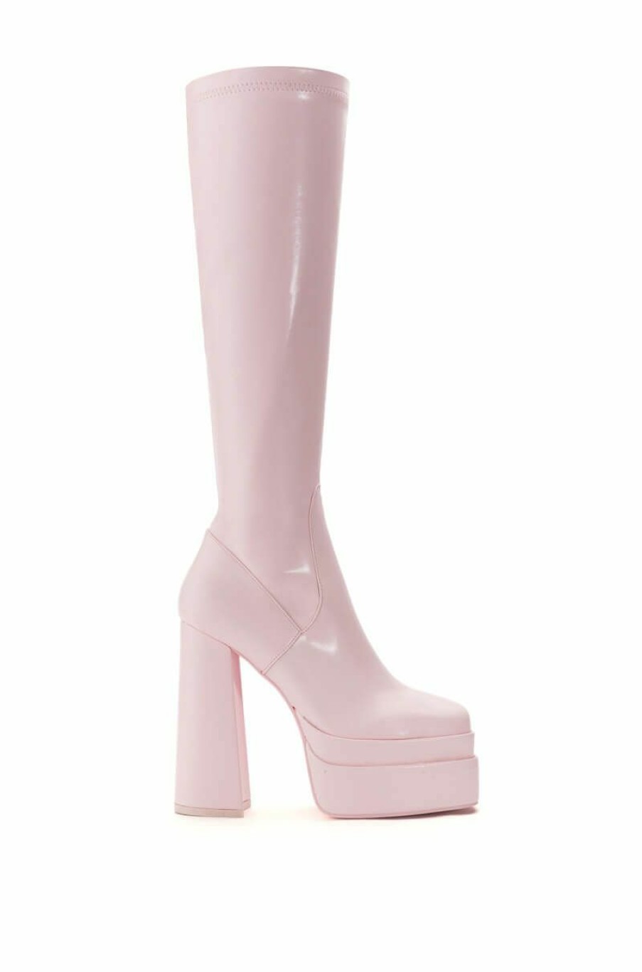 Shoes * | Azalea Wang Maxine Chunky Platform Boot With 4 Way Stretch In Pink