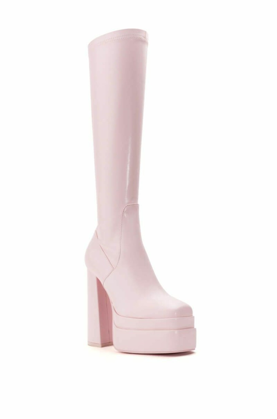 Shoes * | Azalea Wang Maxine Chunky Platform Boot With 4 Way Stretch In Pink