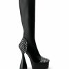 Shoes * | Azalea Wang Right On Beat Chunky Boot With 4 Way Stretch In Black