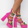 Shoes * | Azalea Wang Worth The Wait Chunky Sandal In Multi