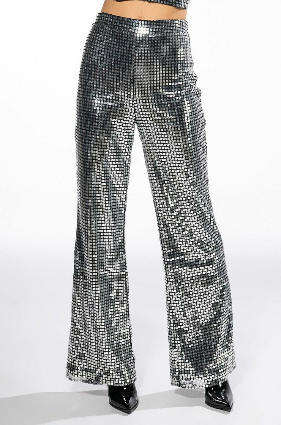 Bottoms * | Queen Sequin Pant Silver