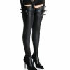 Shoes * | Azalea Wang Sexy Belted Stretch Pu Stiletto Boot With 4 Way Stretch In Black