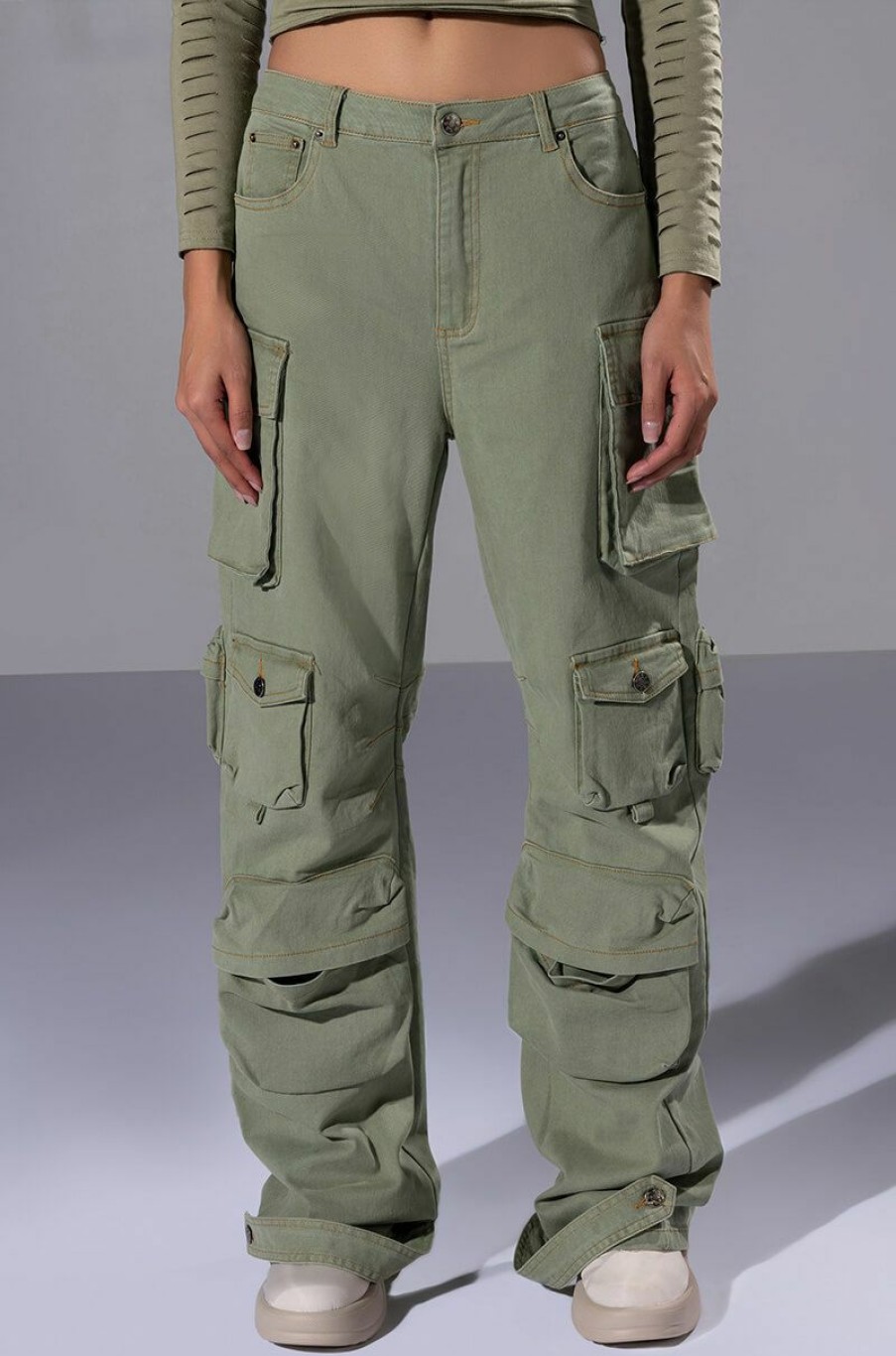 Bottoms * | You Know It Cargo Pants Olive