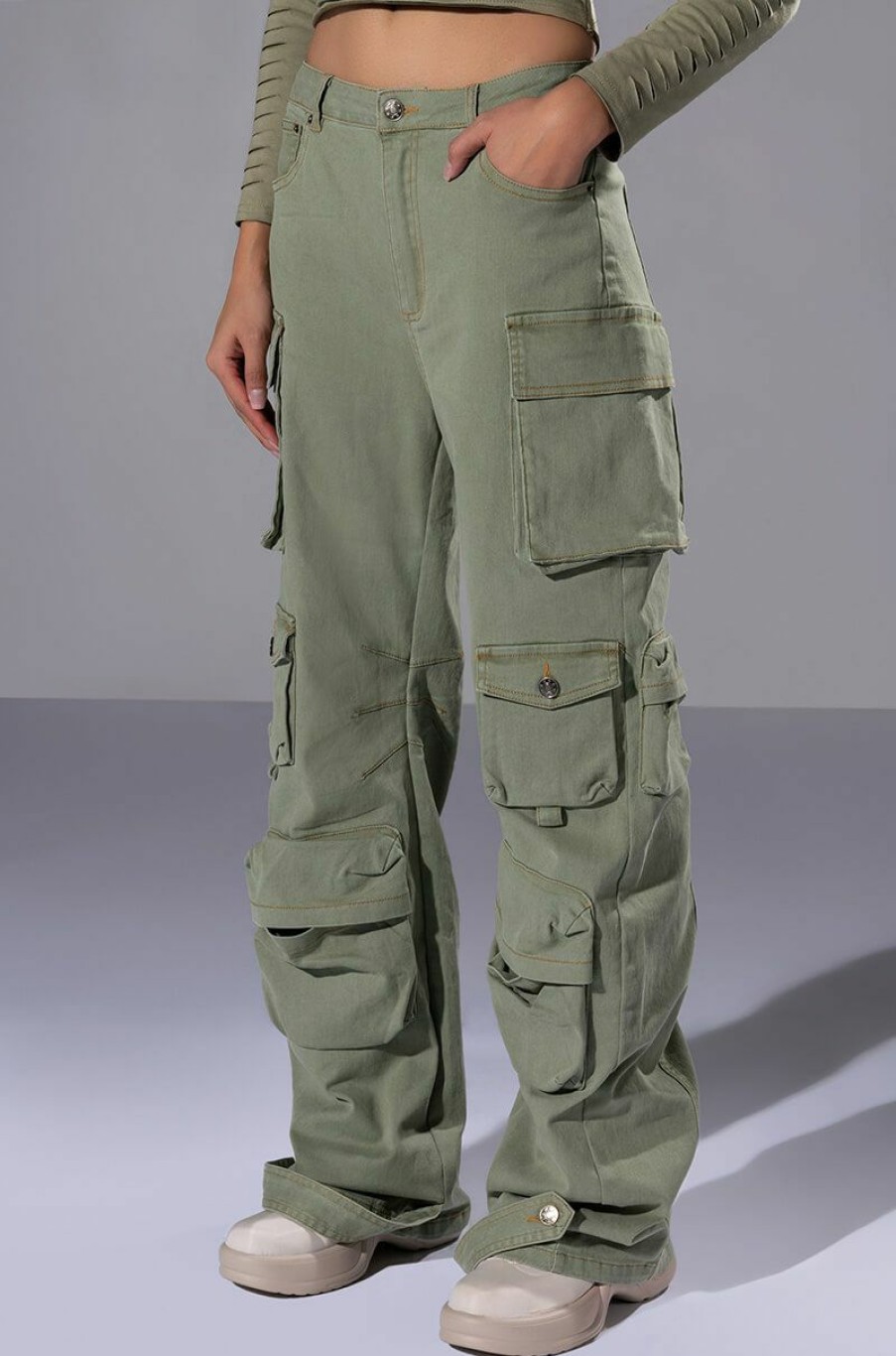 Bottoms * | You Know It Cargo Pants Olive