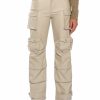 Bottoms * | Bonne Soiree Cargo Faux Leather Pants Ivory