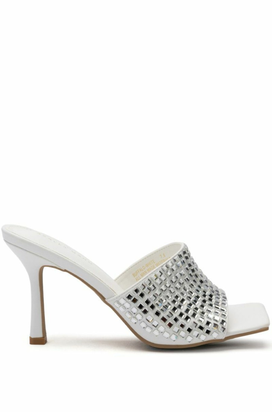 Shoes * | Azalea Wang Buffalo Embellihed Sandal In White