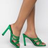 Shoes * | Azalea Wang Cold Heart Chunky Sandal In Green