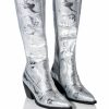 Shoes * | Azalea Wang My Sweetheart Sequin Embellished Boot In Silver