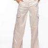 Bottoms * | Nothing But Trouble Satin Cargo Pant Ivory