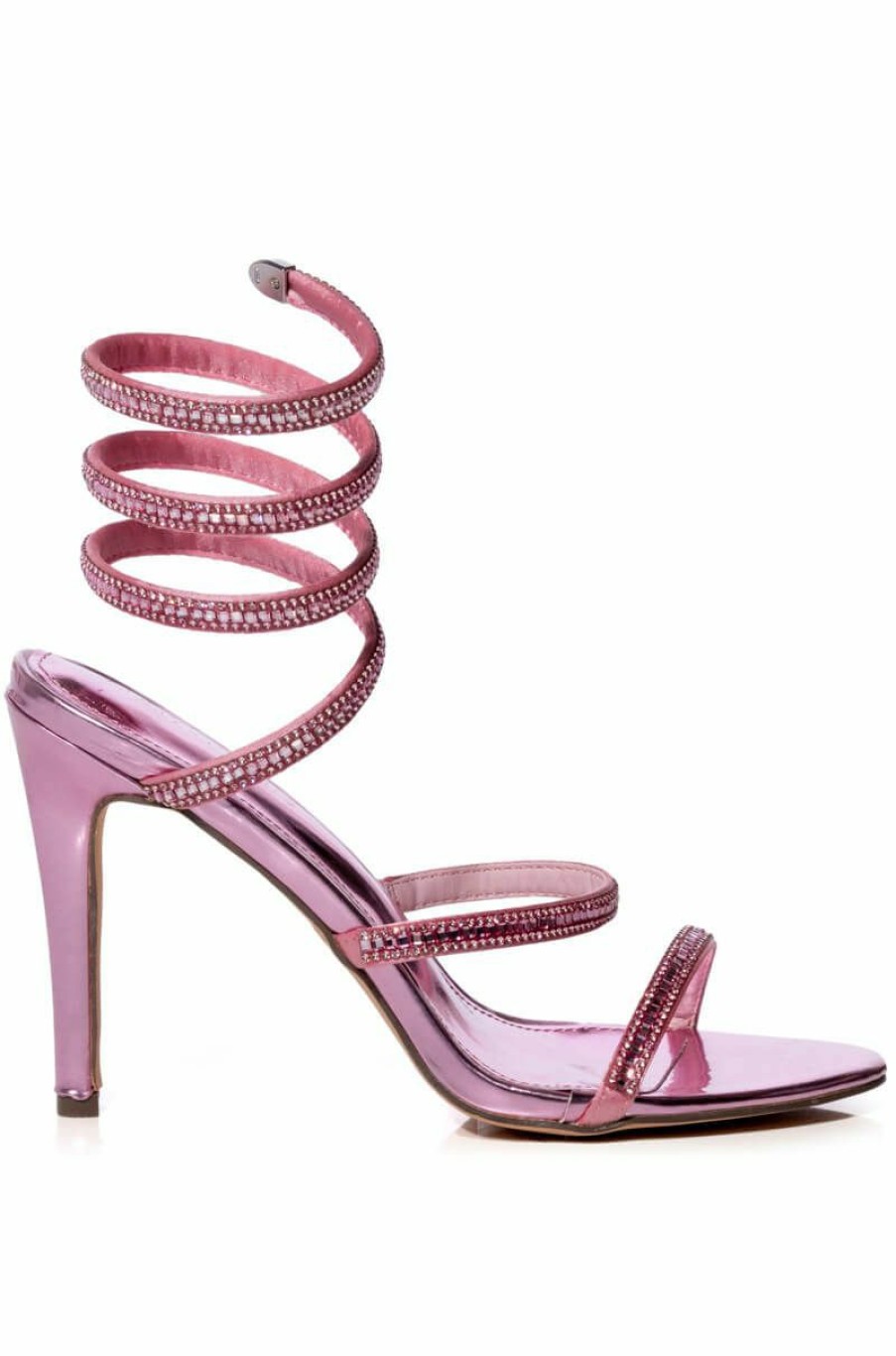 Shoes * | Azalea Wang Wrenley Rhinestone Stiletto Sandal In Pink