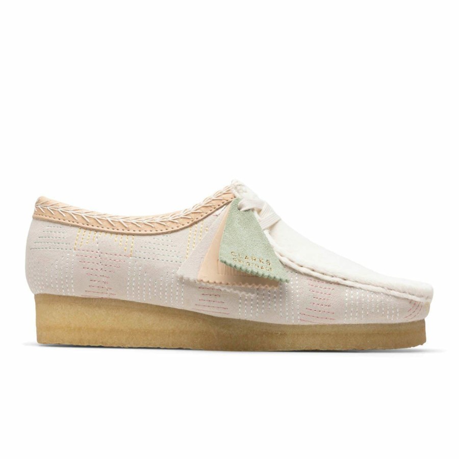 Footwear * | Clarks Wallabee Wns Off White Hairy