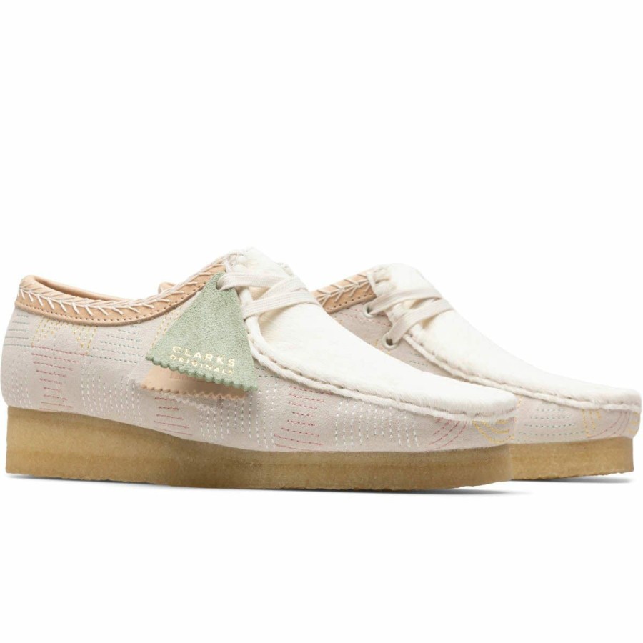 Footwear * | Clarks Wallabee Wns Off White Hairy