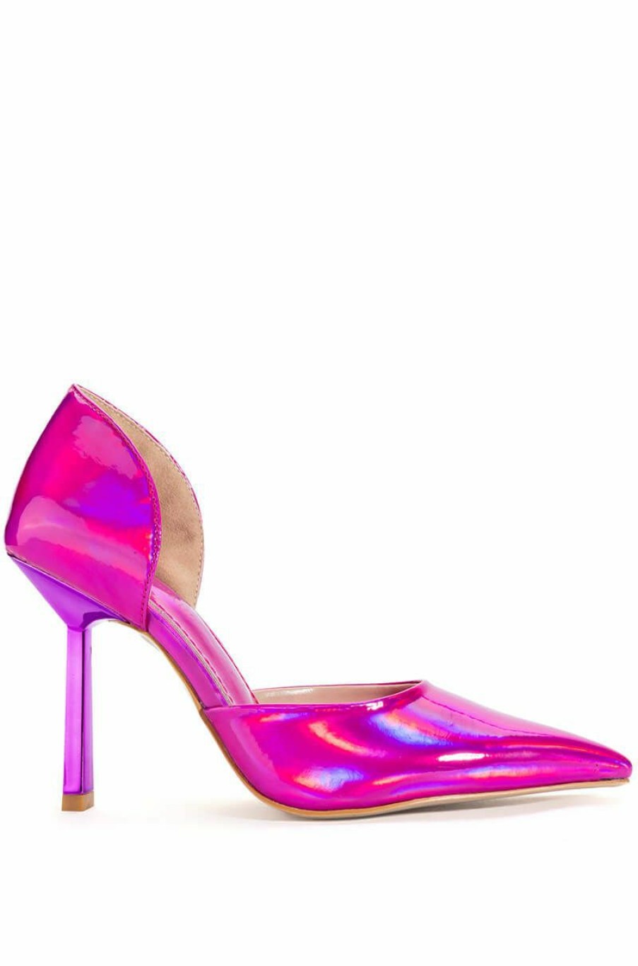 Shoes * | Azalea Wang Juno Holographic Stiletto Pump In Pink