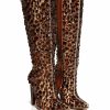 Shoes * | Azalea Wang Honey Embellished Pvc Chunky Boot In Brown