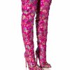 Shoes * | Azalea Wang Her Majesty Embellished Above The Knee Boot In Pink