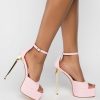 Shoes * | Azalea Wang Catch Flights Not Feelings Stiletto Sandal In Pink