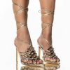 Shoes * | It'S About Damn Time Stiletto Sandal In Gold