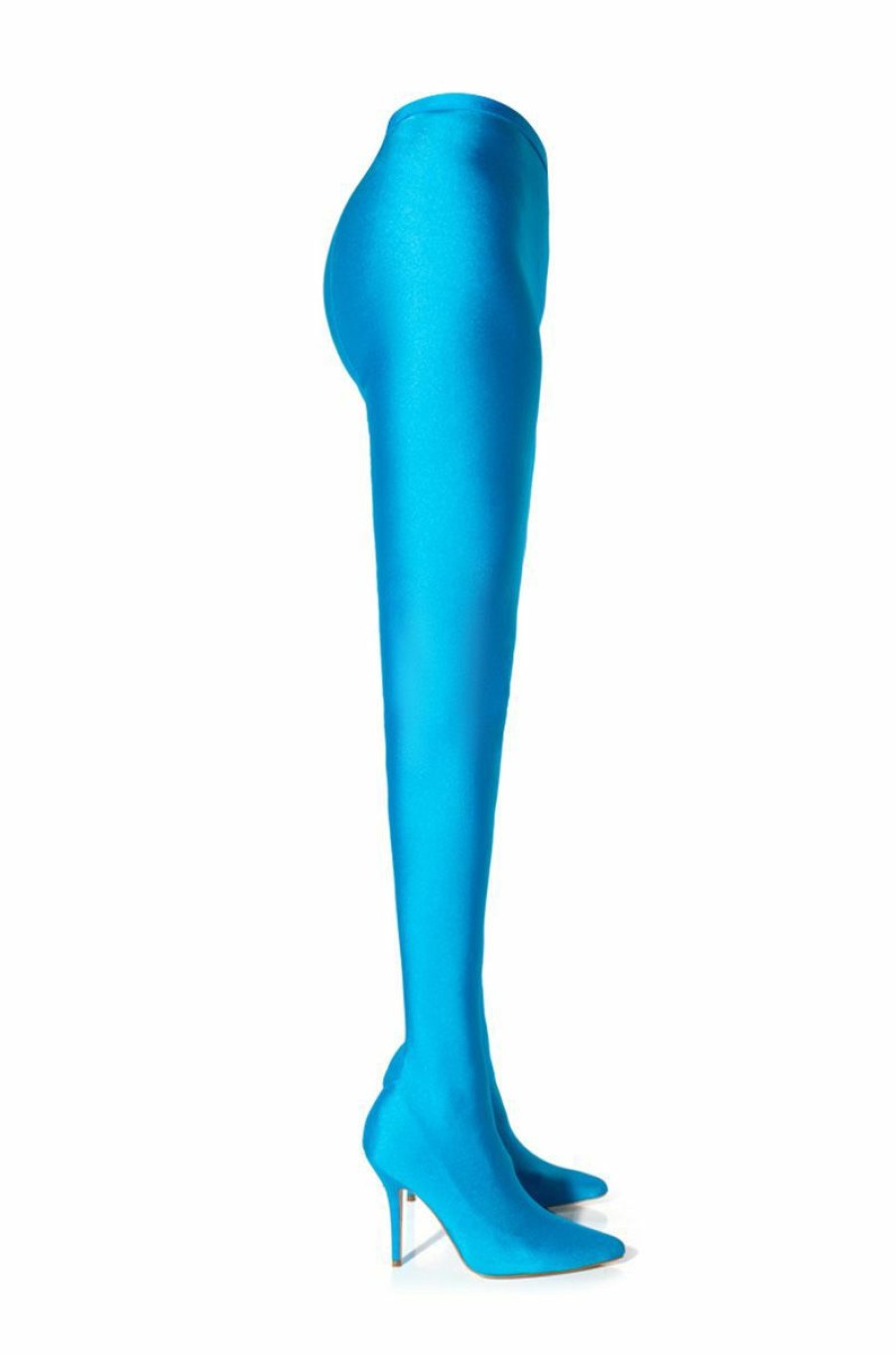 Shoes * | Azalea Wang Star Stretch Stiletto Pant Boot In Turquoise