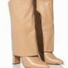 Shoes * | Baltina Croc Fold Over Boot Tan