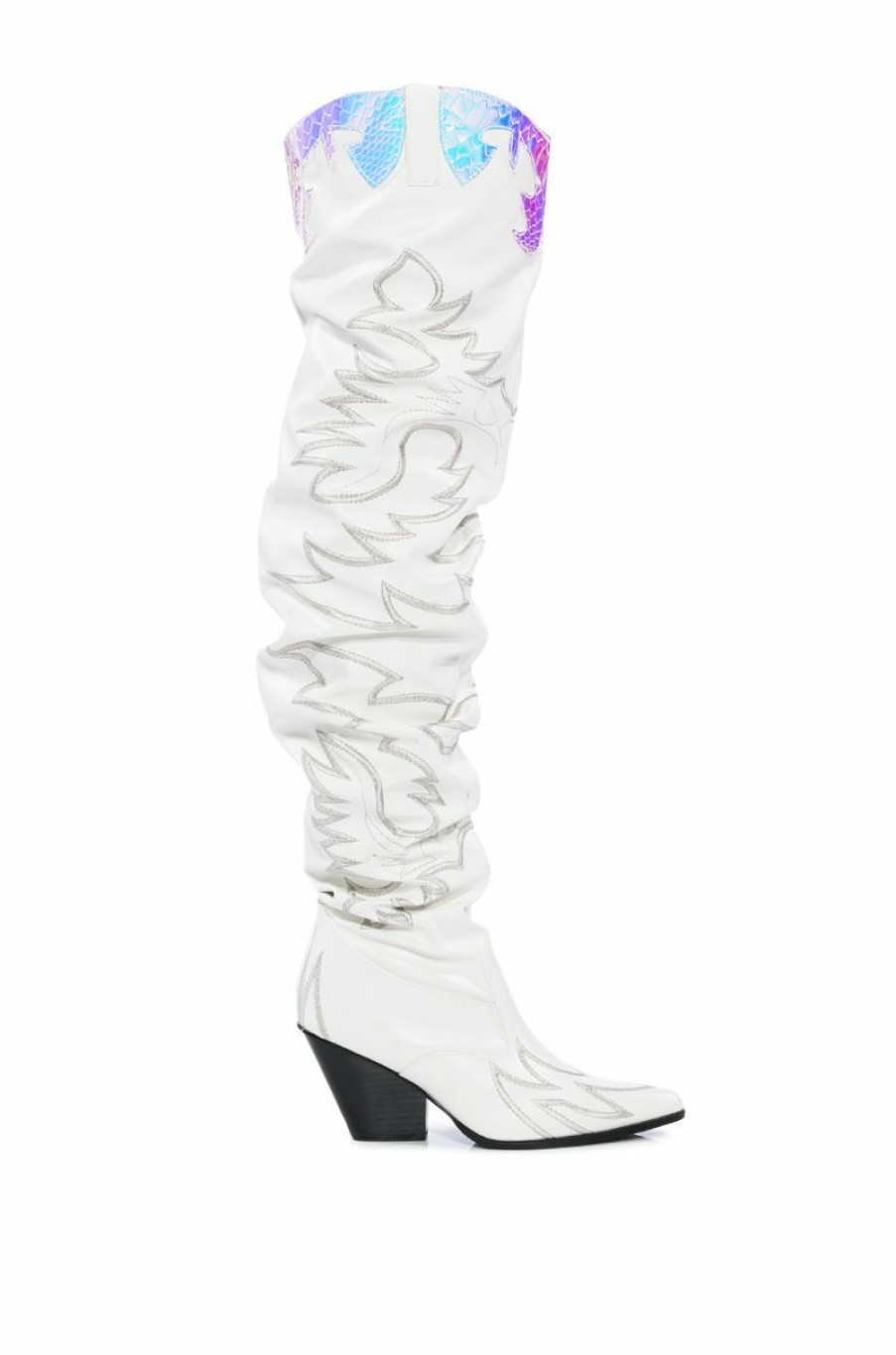 Shoes * | Kelsey Over The Knee Western Boot In White