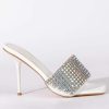 Shoes * | Azalea Wang Dirty Dancing Stiletto Sandal In White