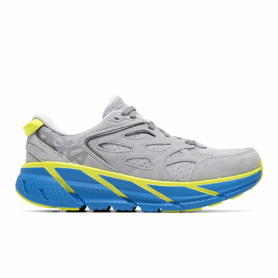 Footwear * | Hoka Clifton L Suede Lunar Rock/Diva Blue