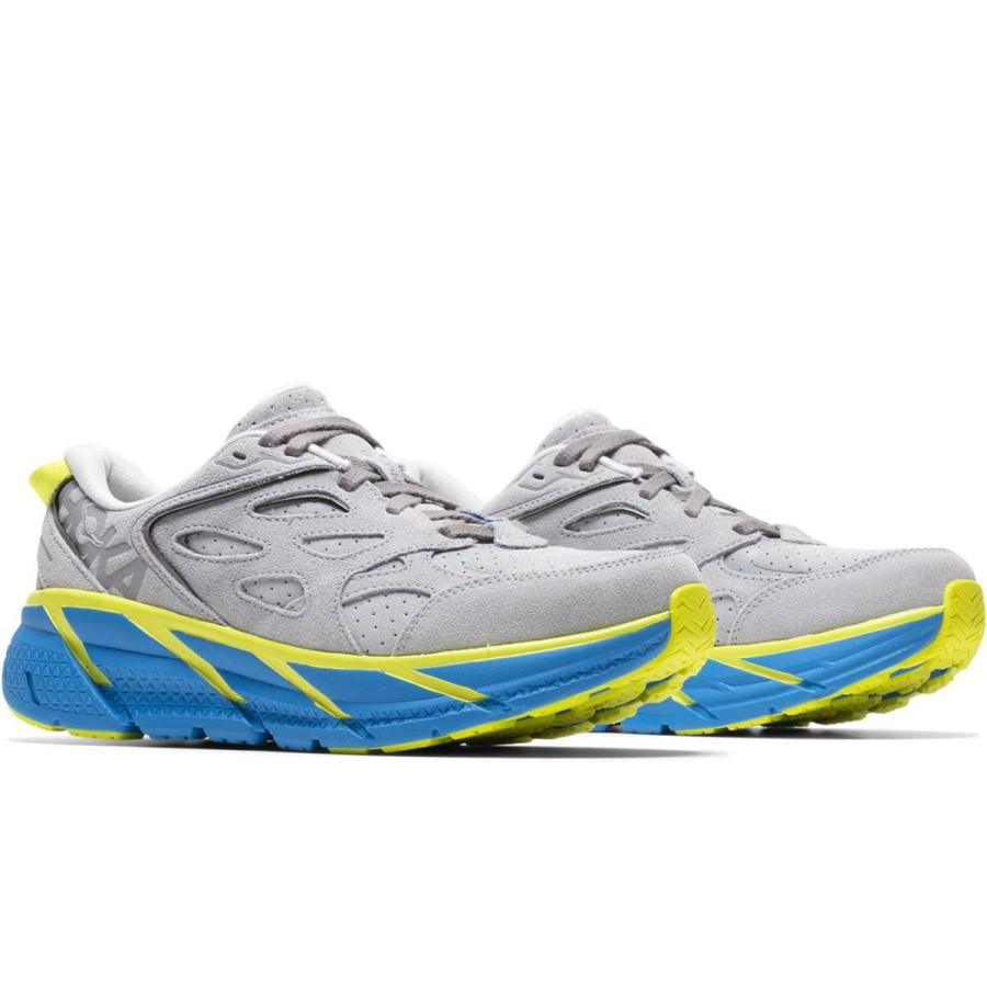 Footwear * | Hoka Clifton L Suede Lunar Rock/Diva Blue