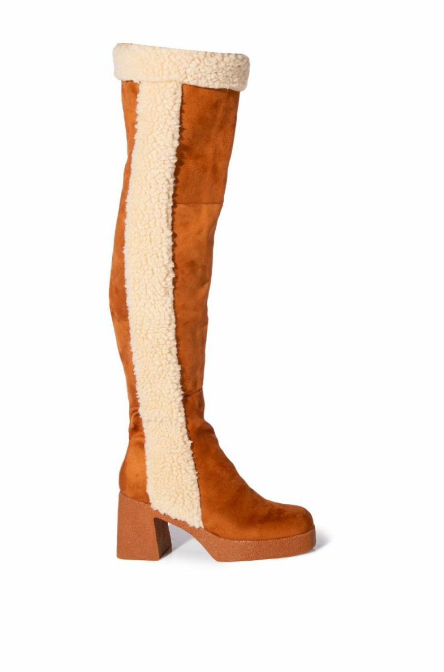 Shoes * | Top Tier Chunky Suede Boot In Tan