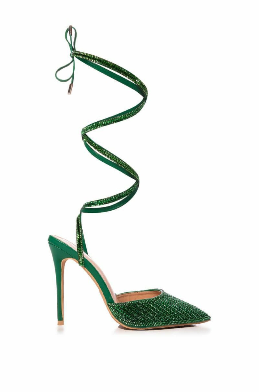 Shoes * | Azalea Wang Riss Bling Lace Up Pump In Green