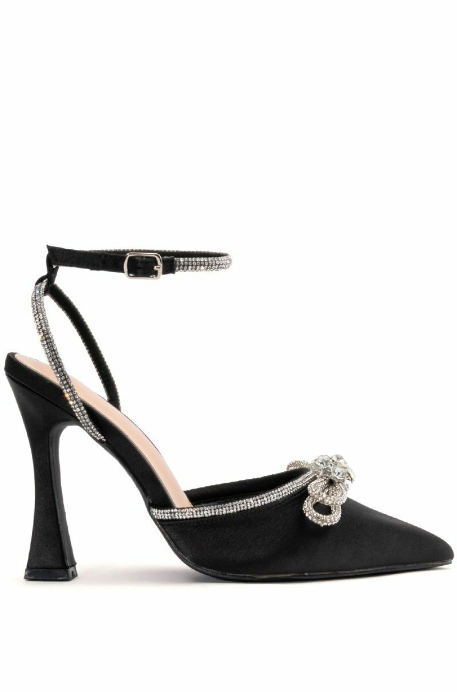 Shoes * | Azalea Wang Lover Girl Rhinestone Bow Embellished Stiletto Pump In Black