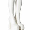 Shoes * | Azalea Wang Maxine Chunky Platform Boot With 4 Way Stretch In White