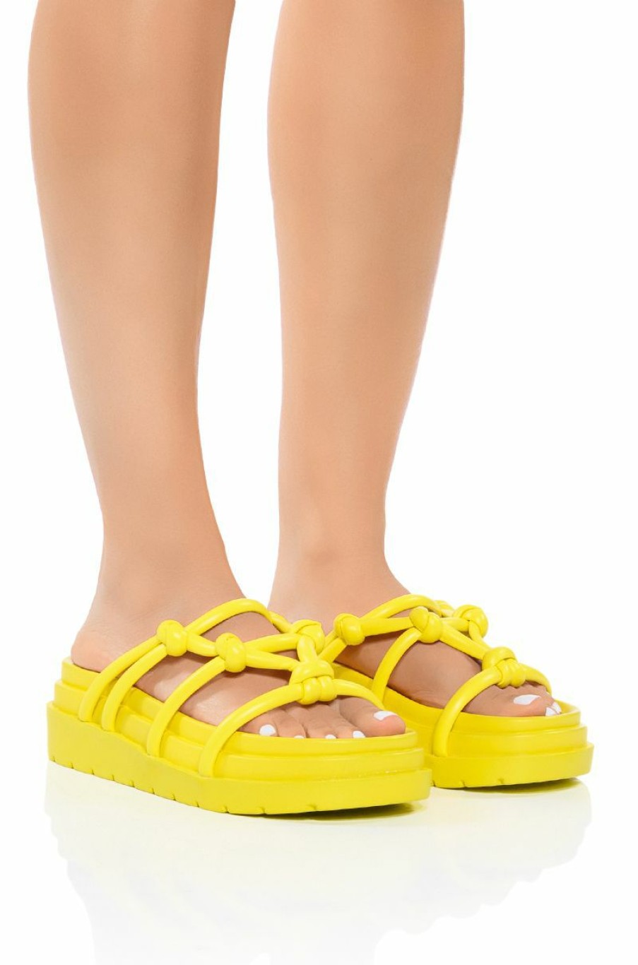 Shoes * | Azalea Wang Benita Flat Sandal In Yellow