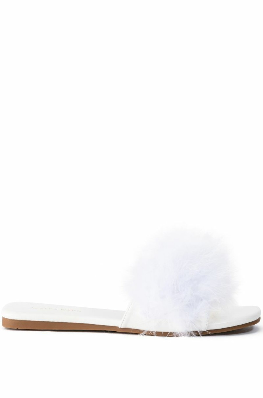 Shoes * | Azalea Wang Paisley Flat Feather Sandal In White