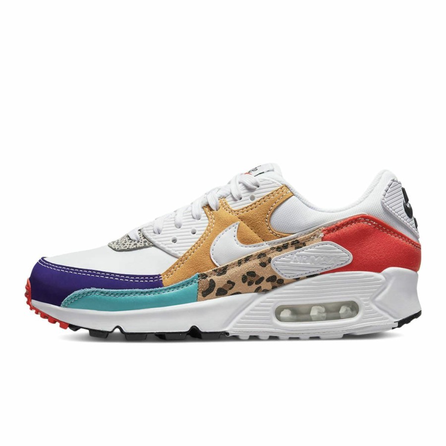 Footwear * | Nike Women'S Air Max 90 Se White/White-Light Curry-Habanero Red [100]