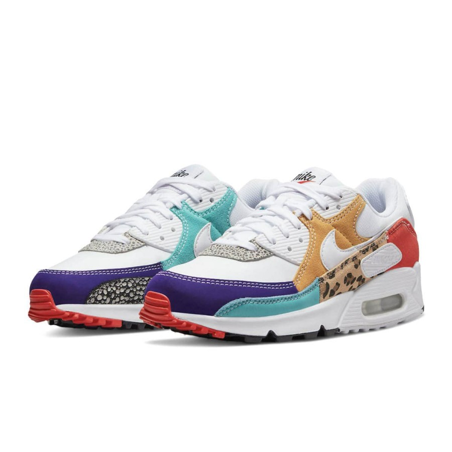 Footwear * | Nike Women'S Air Max 90 Se White/White-Light Curry-Habanero Red [100]