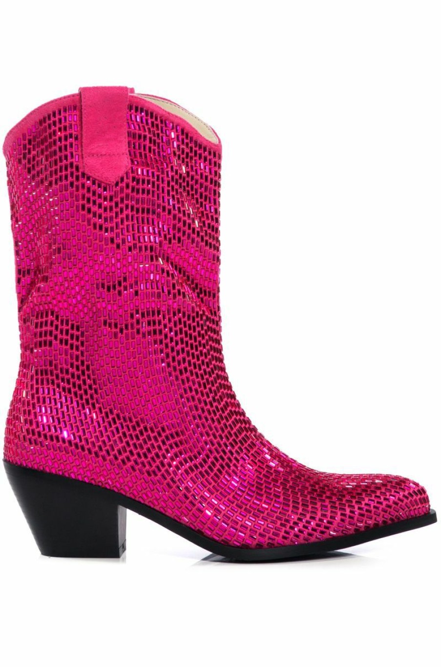 Shoes * | Azalea Wang Wellington Embellished Western Bootie In Fuchsia