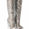 Shoes * | Azalea Wang Honey Embellished Pvc Boot In Silver