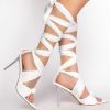 Shoes * | Azalea Wang Keep It Simple Stiletto Sandal In White