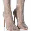 Shoes * | Azalea Wang Kate Bling Mesh Bootie In Nude