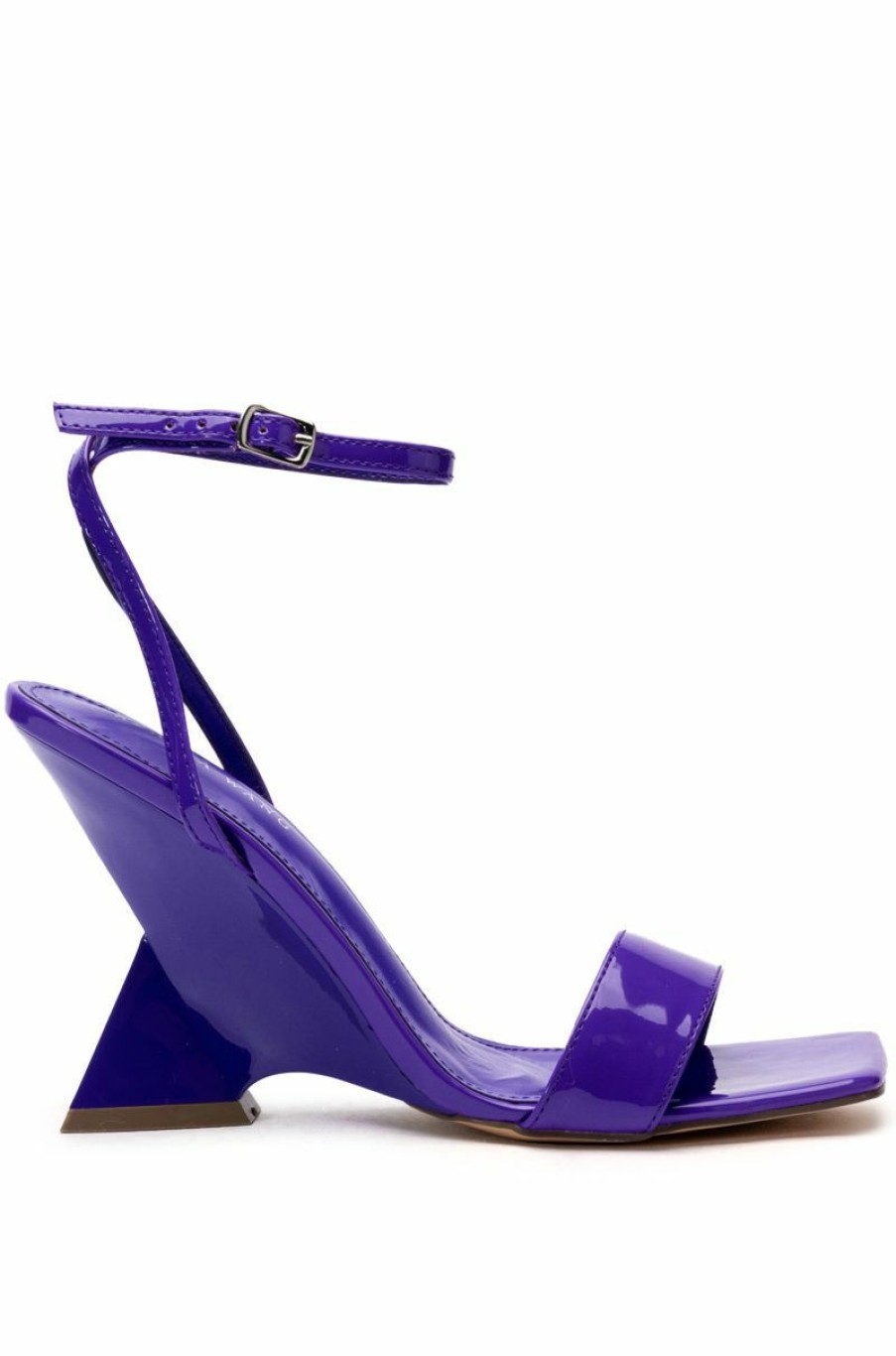 Shoes * | Azalea Wang Coin Patent Chunky Sandal In Purple