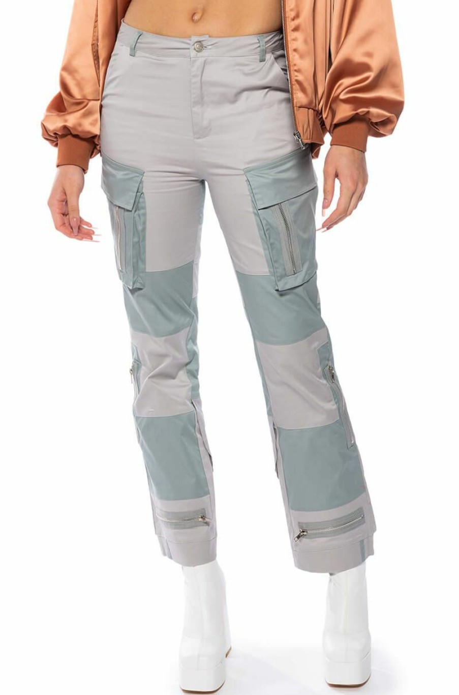 Bottoms * | Wild Ones Colorblock Cargo Pant Grey