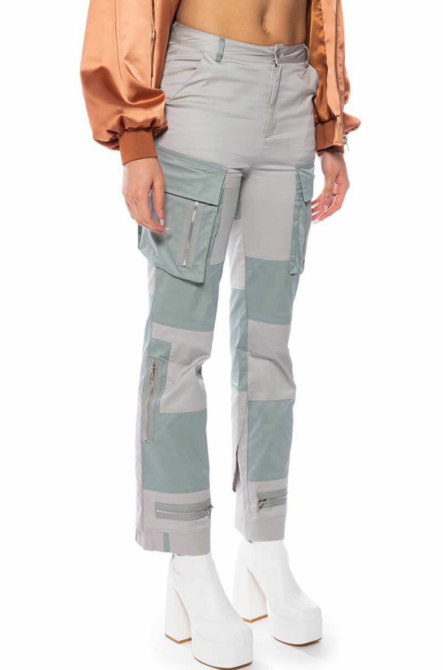 Bottoms * | Wild Ones Colorblock Cargo Pant Grey