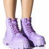 Shoes * | Azalea Wang Mercedes Puffer Flatform Boot In Purple