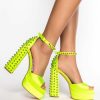 Shoes * | Azalea Wang Rock My World Sandal In Green