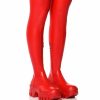 Shoes * | Azalea Wang Favo Pu Thigh High Boot With 4 Way Stretch In Red