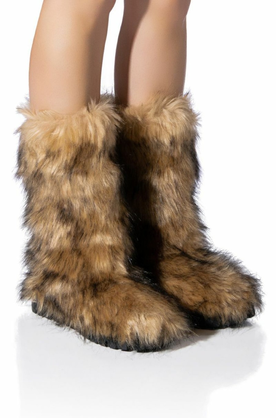 Shoes * | Azalea Wang Aspen Furry Multi Bootie Brown