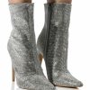 Shoes * | Baller Glitter Bootie Silver