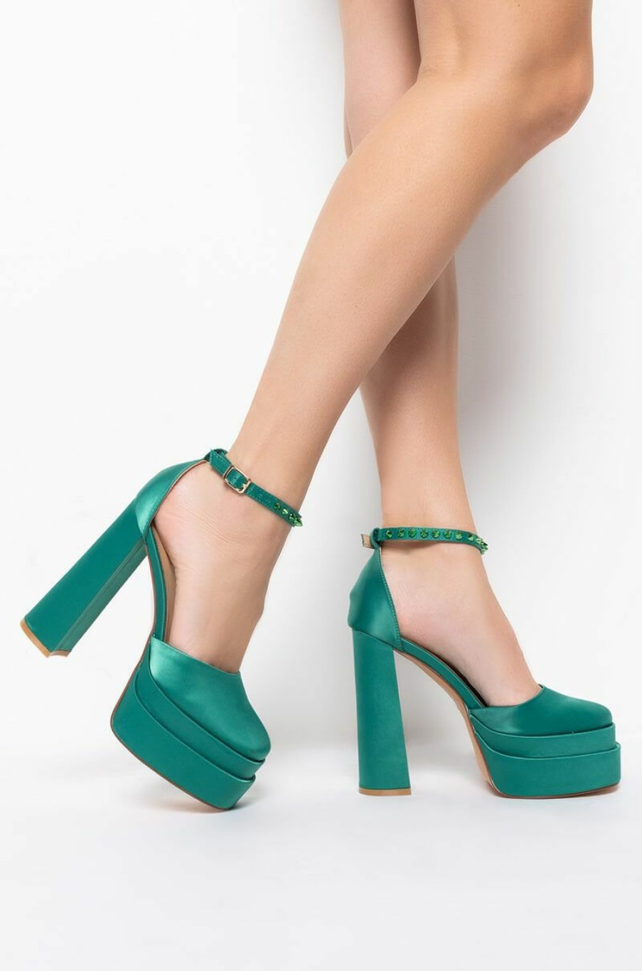 Shoes * | Azalea Wang City On Fire Chunky Pump In Green