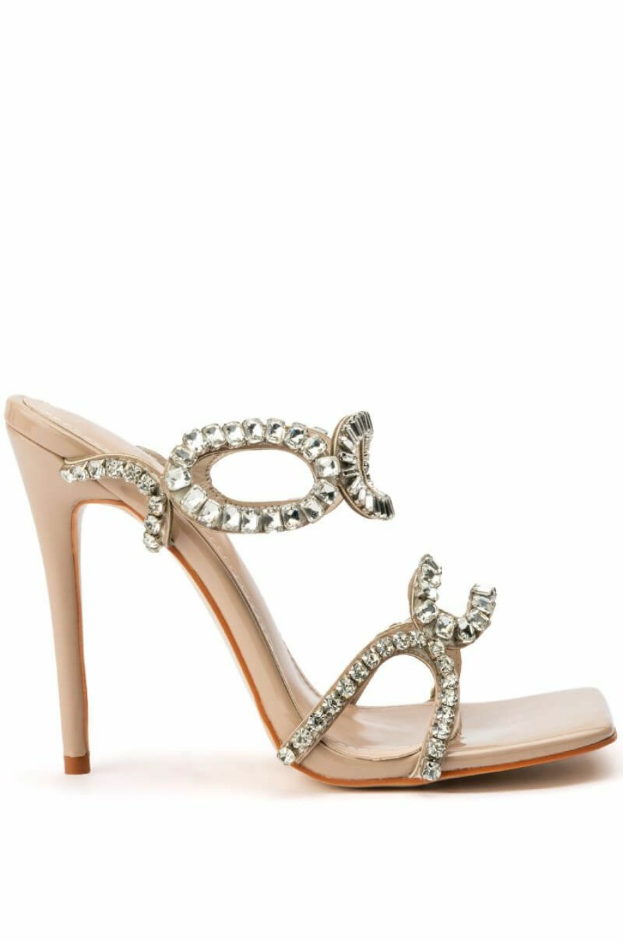 Shoes * | Azalea Wang Red Carpet Rhinestone Strap Stiletto Sandal Nude